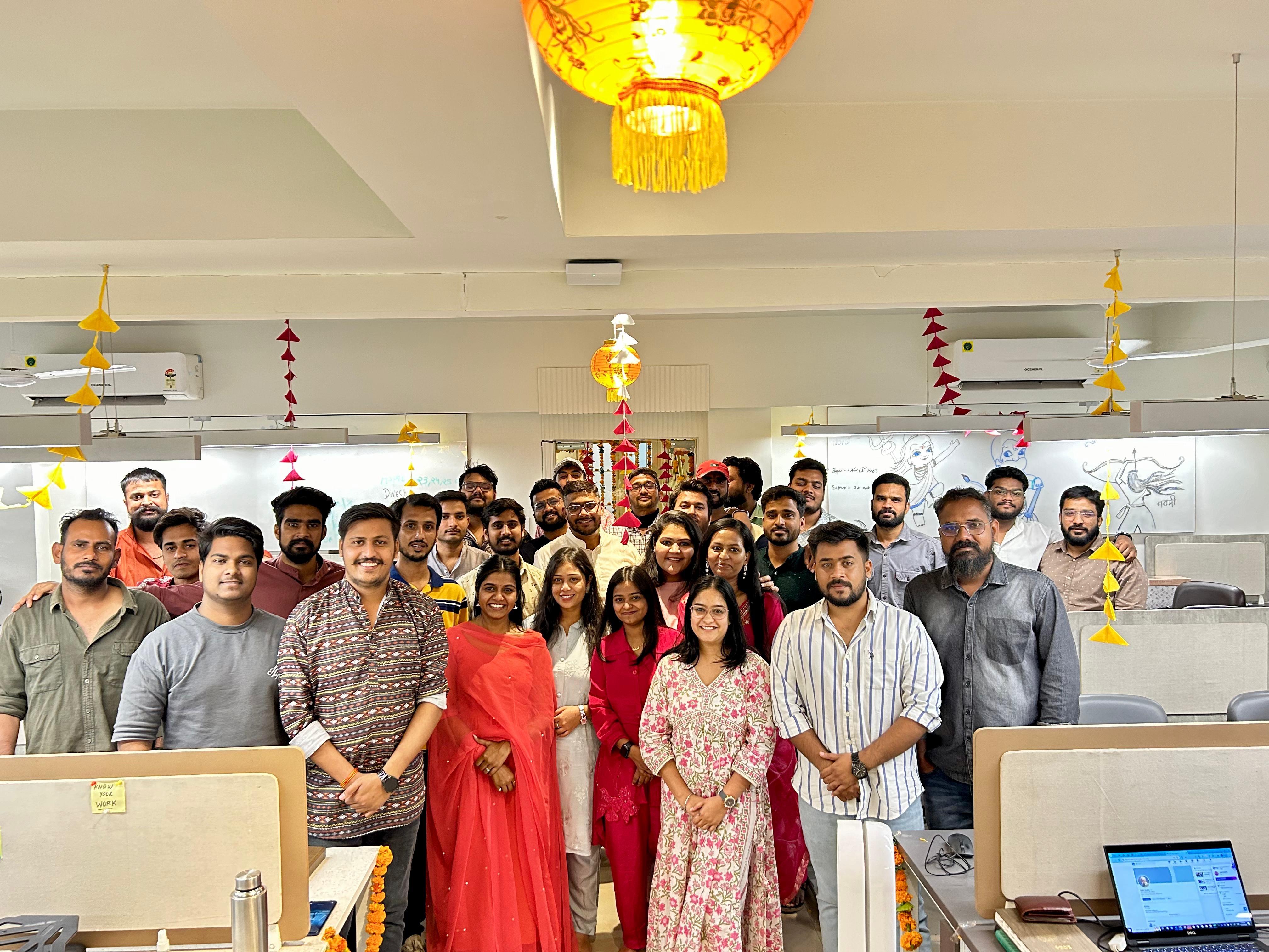 Nexithon team celebrating a festival in the office