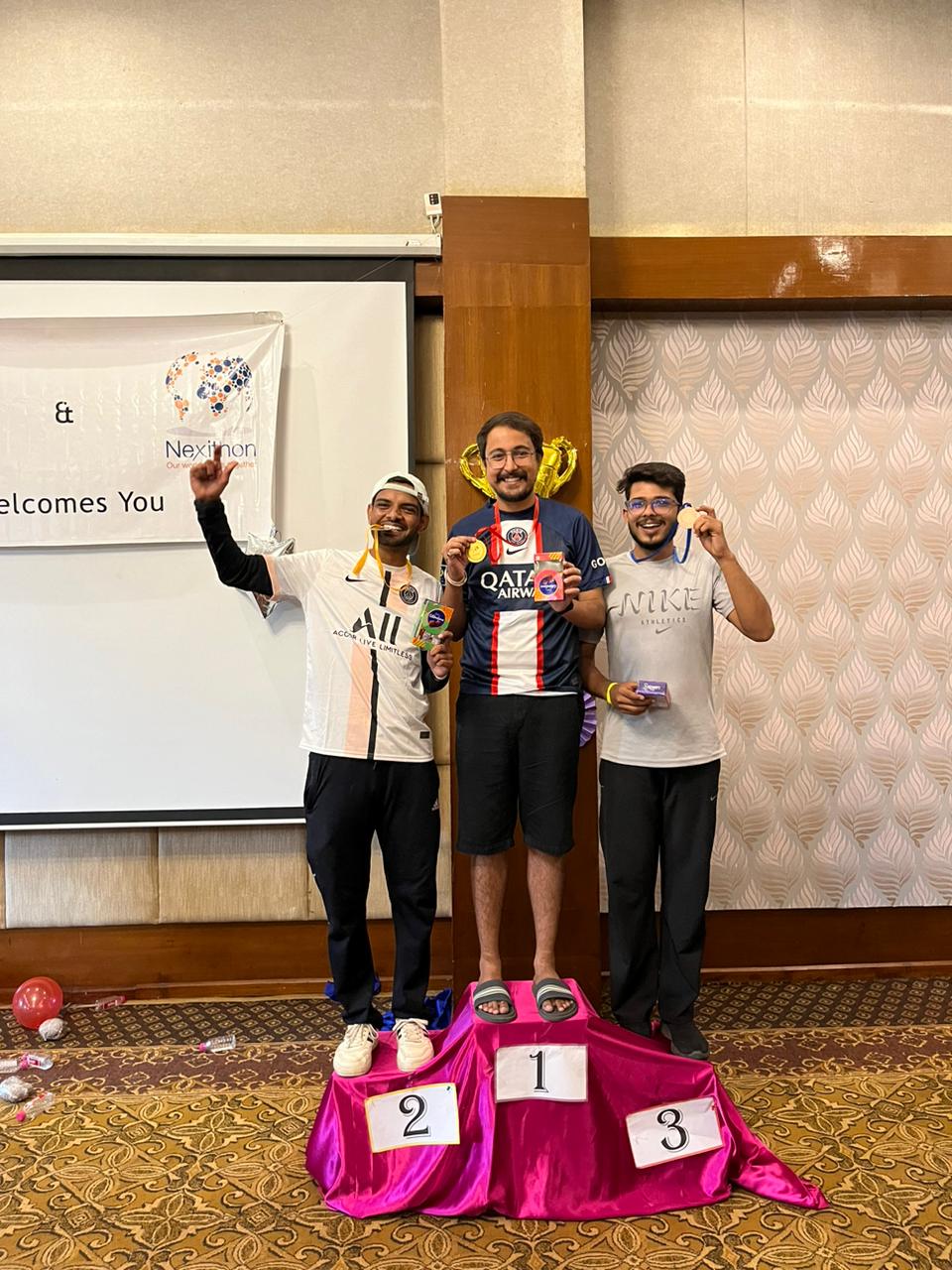 Winners with medals at Nexithon event